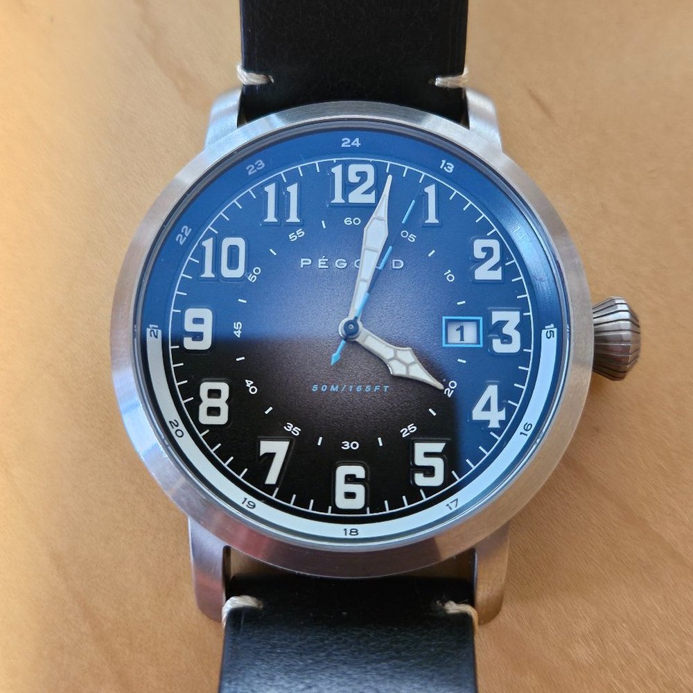 Men's watch Pegoud PG9000, black dial, black band. Lightly worn